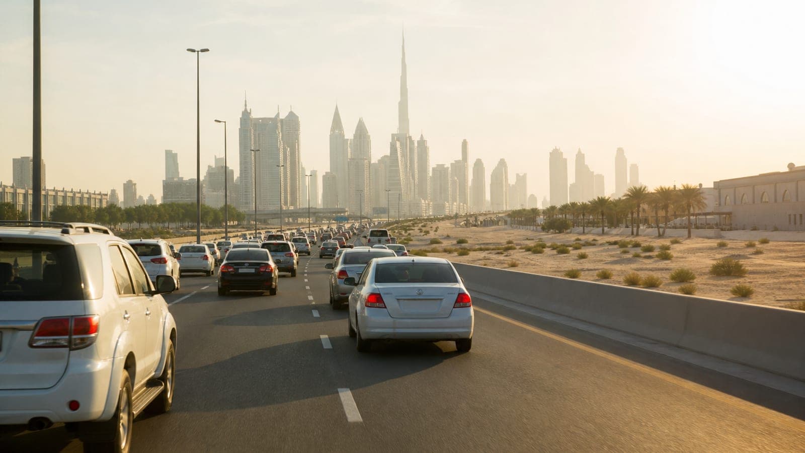 Dubai skyline transport hub