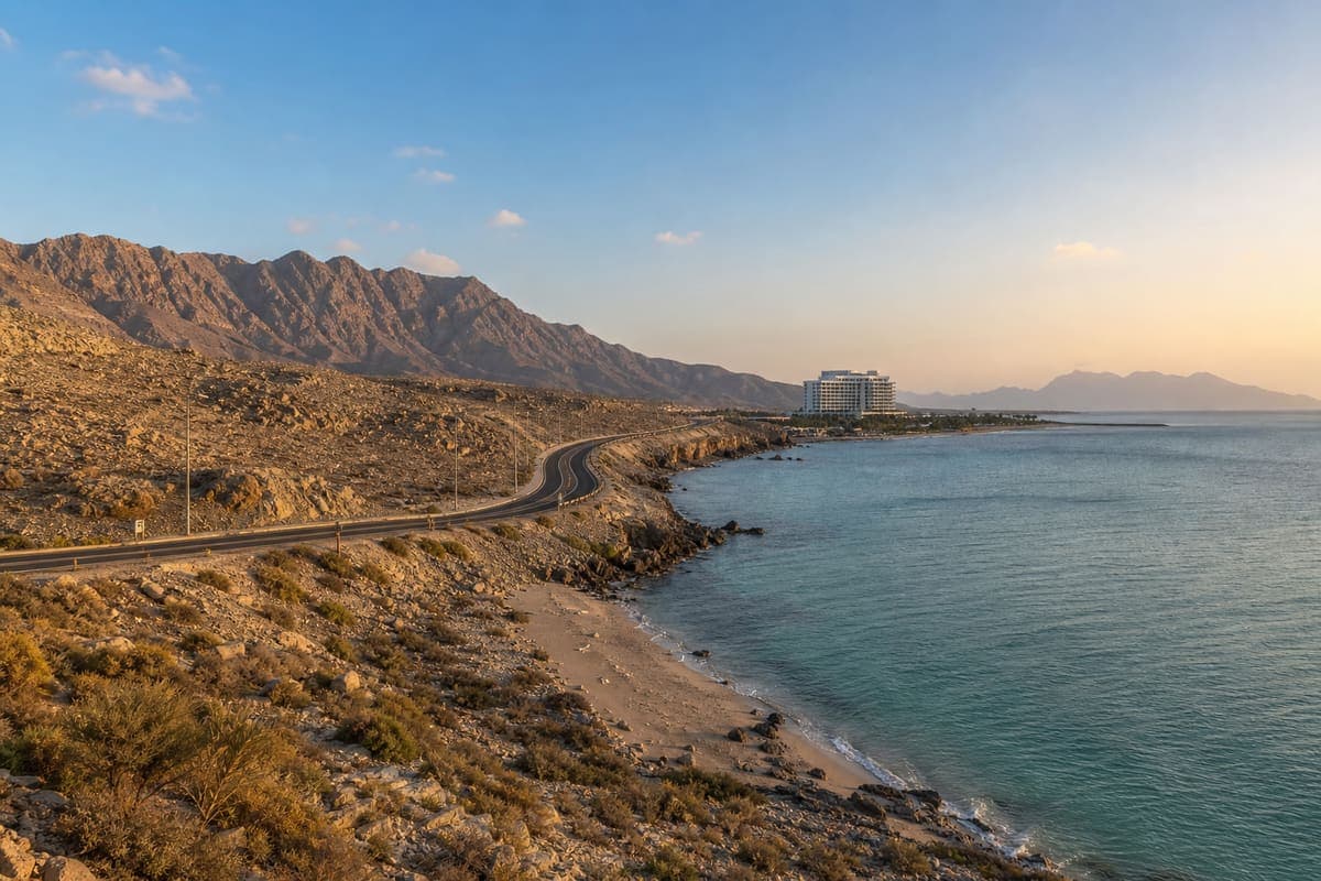 Coastal mountain road for a multi-day UAE itinerary