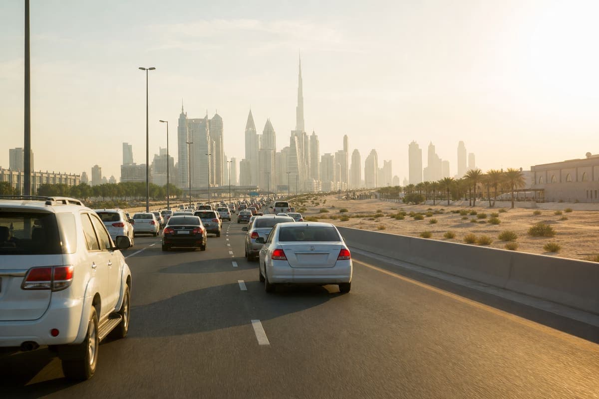 Busy UAE highway corridor for shared car lifts