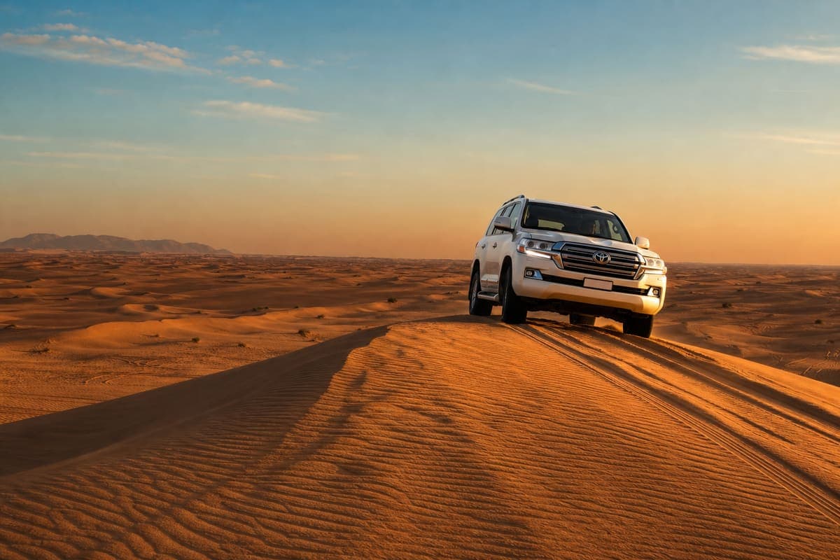 Desert safari dunes at sunset